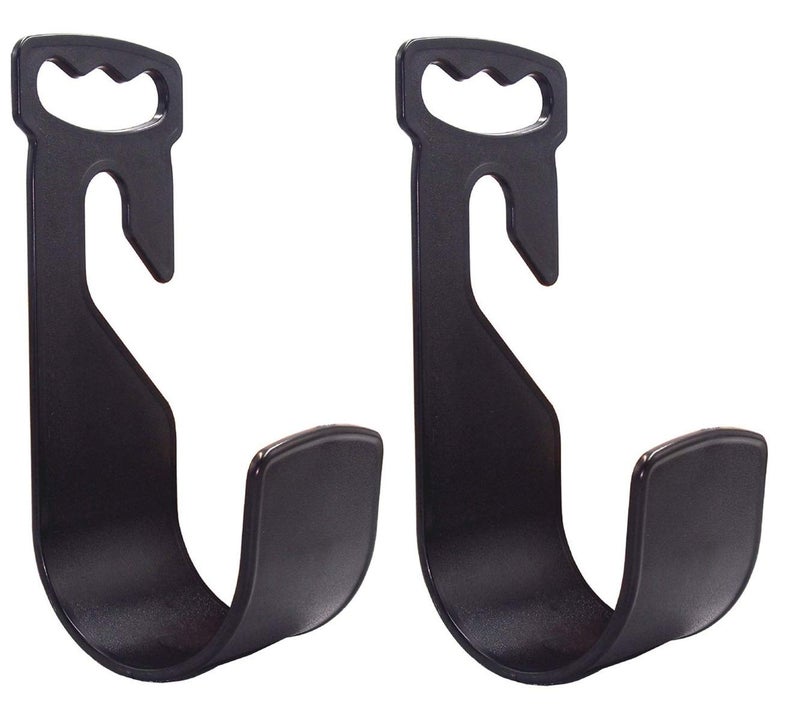 chic style 2 Pack Garden Hose Hanger Wall Mount Hose Holder Hook Fit to 25 50 75 100foot Hose (ABS Plastic, Black) - Image 1